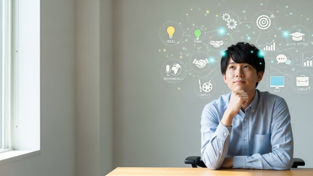 強みやスキルを整理しながら自己分析を進める20代の転職者